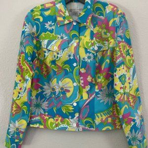 Maggy London Tropical Print Jacket Size 4